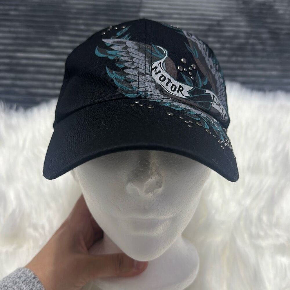 Harley-Davidson Black Cap with Teal and Silver Wing Graphics